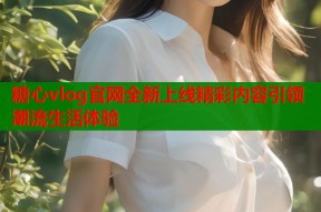 糖心vlog官网全新上线精彩内容引领潮流生活体验